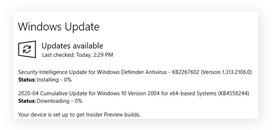 Windows Update popup showing a program update being downloaded and installed.