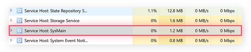 Windows Superfetch causing high disk usage in Windows 10.