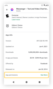 Opening an app