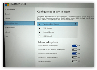 Mengkonfigurasi urutan boot di dalam UEFI di Windows