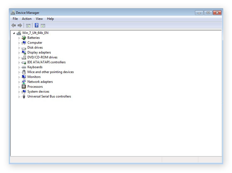 The Device Manager in Windows 7