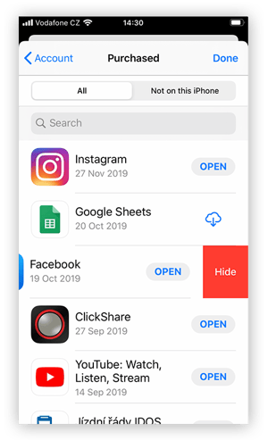 Here you can easily hide the app or apps you want to.