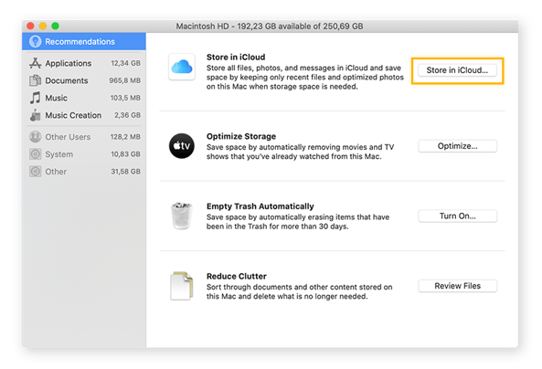 macOS offers a few options to help you optimize your storage space.