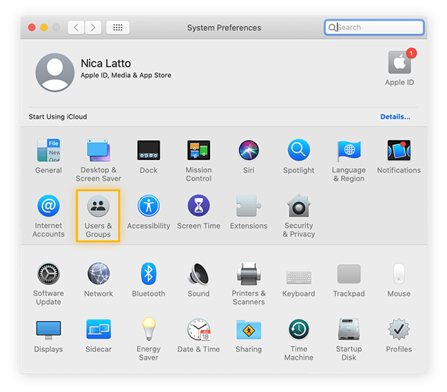 In macOS, use your System Preferences to open up Users & Groups.