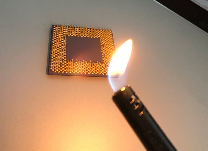 Burning a CPU with a lighter is also a bad way to stress test a CPU.