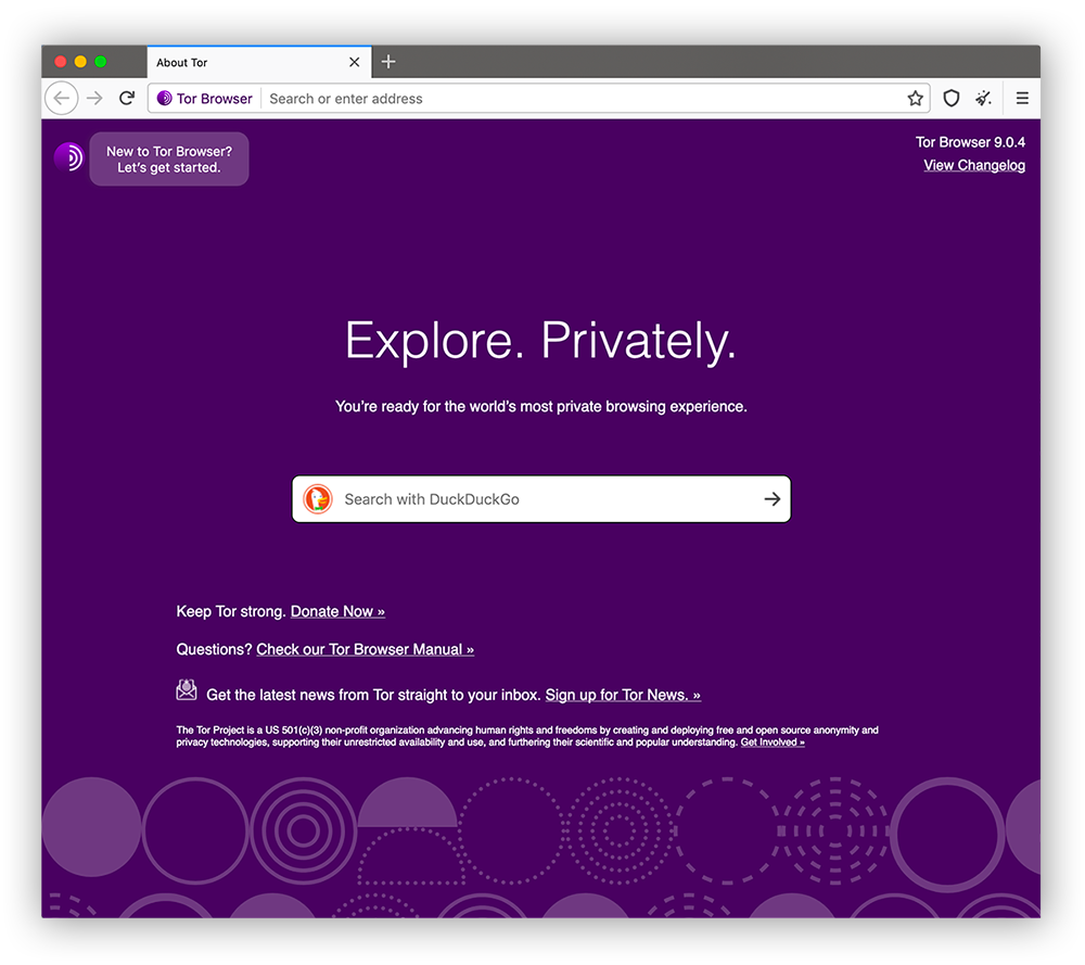 De Tor-browser werkt langzaam maar anoniem.