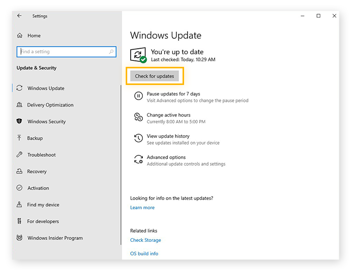 Zoeken naar software-updates met Windows Update in Windows 10