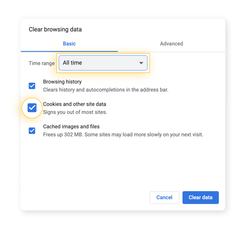 Here you can clear all your cookies and browsing data easily.