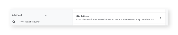 "Site Settings" will give you several options to control how websites use cookies.
