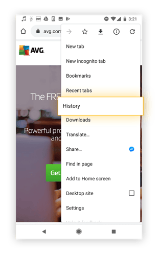 Deleting history on Google Chrome for mobile.