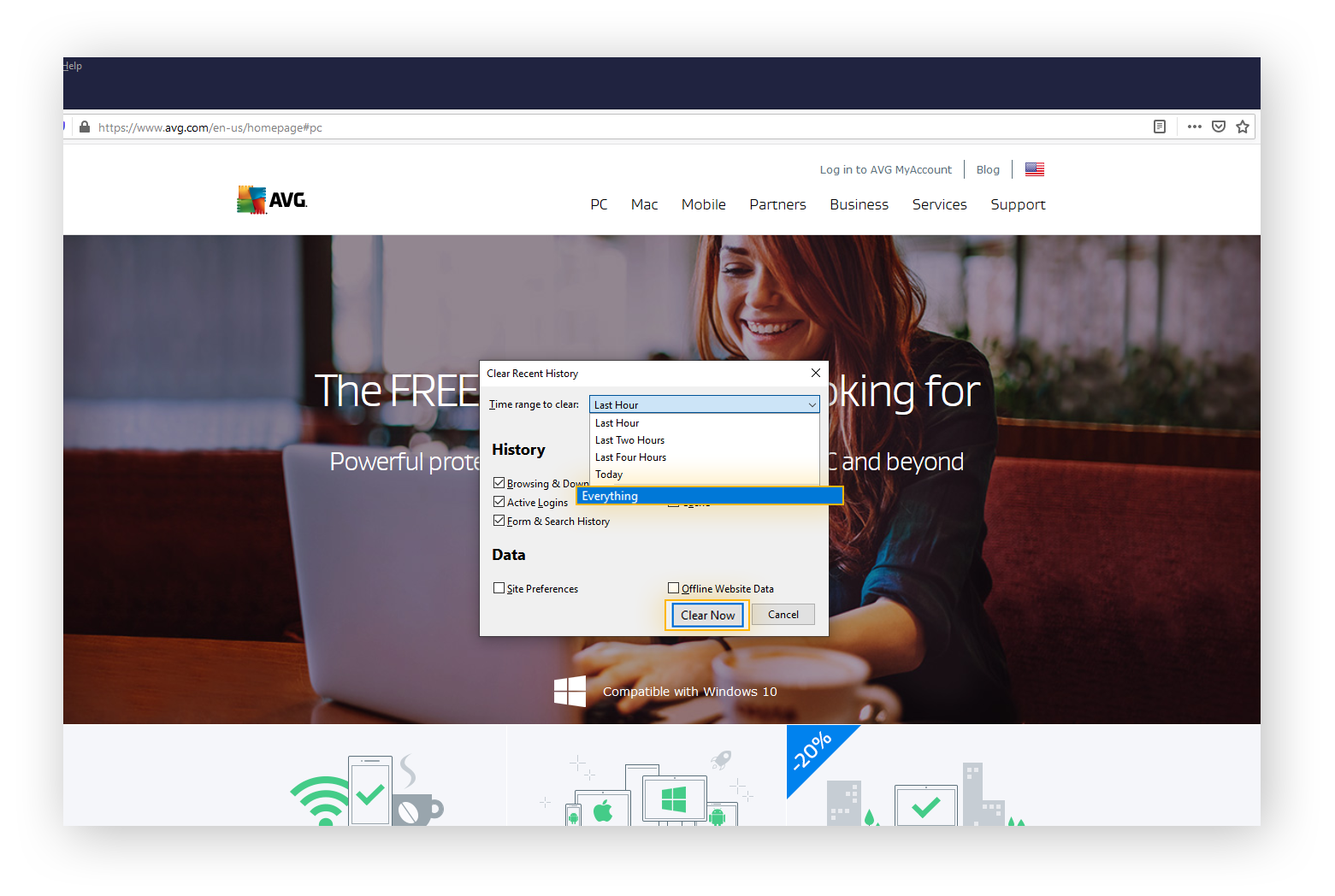 Here's how to clear history in Firefox