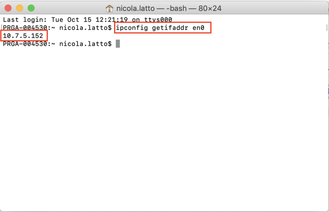Here's how to use Terminal to see your local IP on Wi-Fi.