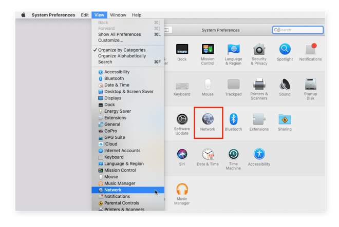 Use System Preferences to find your local IP on Mac.