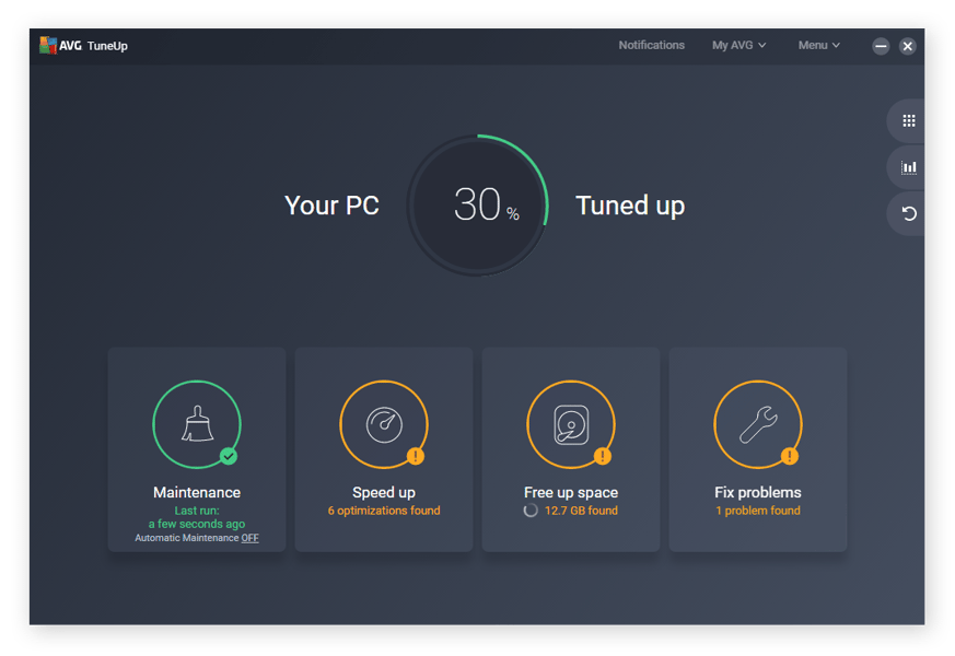 Scanning your computer with AVG TuneUp to make sure you have enough CPU power and disk space for Windows Modules Installer Worker to run properly.