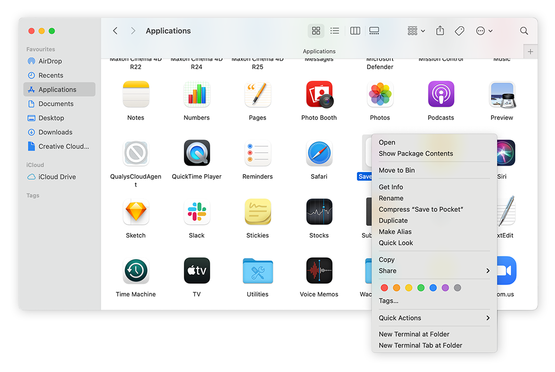Rimozione di applicazioni sospette per eliminare malware dal Mac.