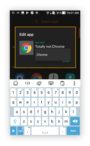 Changing the name of an app in Nova Launcher for Android
