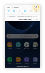 Le tiroir de notifications dans Android 8.0 Oreo sur un Samsung Galaxy 7