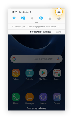 The notifications drawer in Android 8.0 Oreo on a Samsung Galaxy 7