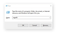 Windows 10 Çalışma Kutusundan Kayıt Defterini Açma