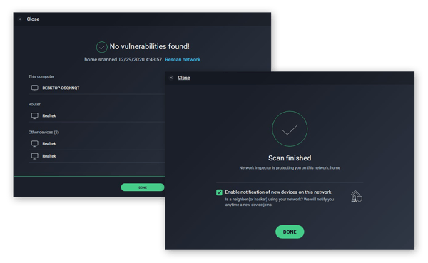 Using the Network Inspector in AVG AntiVirus FREE to scan and protect a wireless network