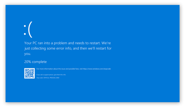 The Windows blue screen might be caused by corrupted Windows system files.