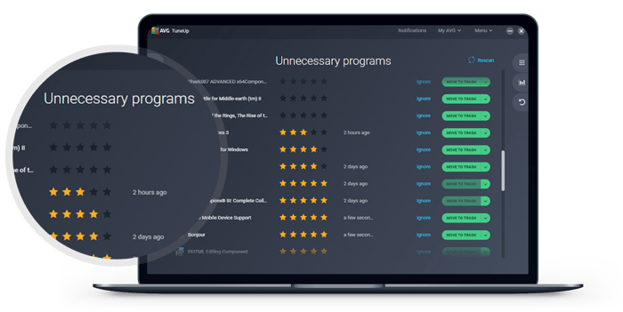 AVG TuneUp easily lets you find and remove unnecessary programs and other junkware.