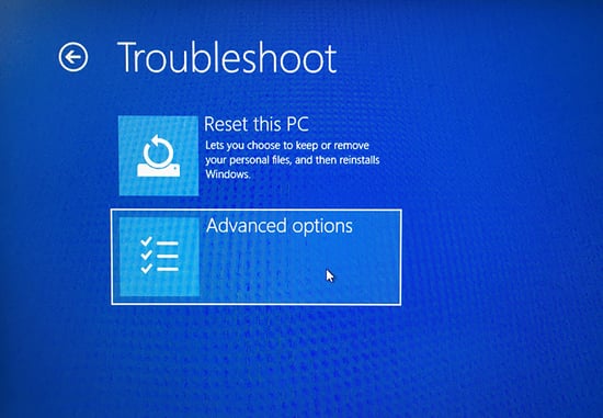 Troubleshooting your PC during startup in Windows 10