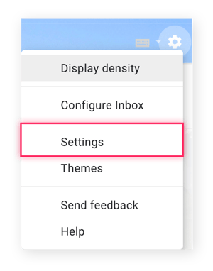 Opening up Settings in Gmail