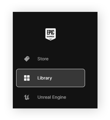 Highlighting "Library" in Epic Games Launcher