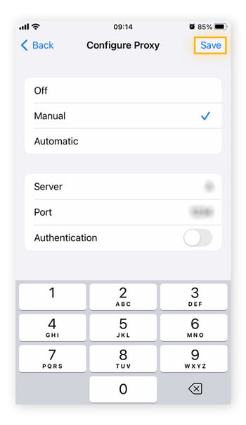 Ändern Ihrer IP-Adresse unter iOS mithilfe eines Proxy-Servers
