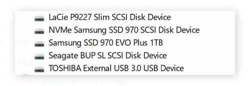 Find the exact names of your disk drives.