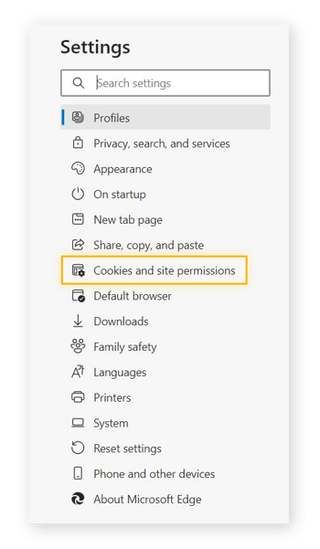 Managing cookies and site permissions when blocking pop-ups in Microsoft Edge or IE.