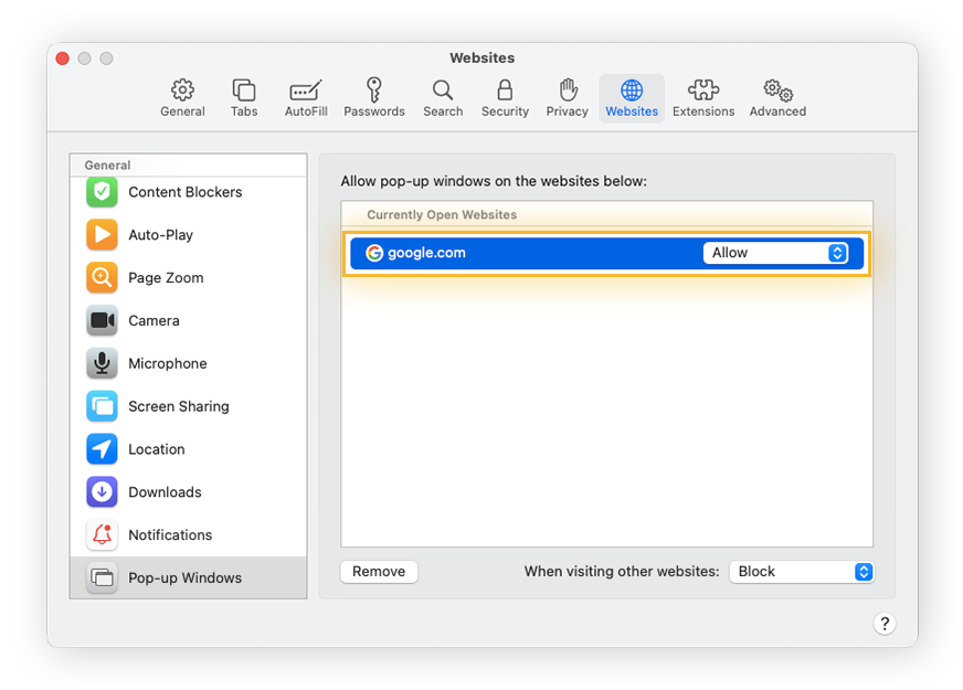 How to Allow or Disable Pop-Ups Safari Mac | AVG