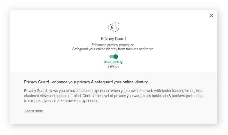 AVG Secure Browser's Privacy Guard