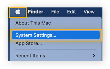 Pour réinitialiser un Mac, accédez au menu Pomme, puis aux Réglages système.