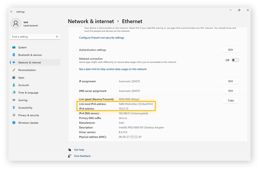 View both your IPv4 and IPv6 addresses in Windows 11 Network & internet settings.