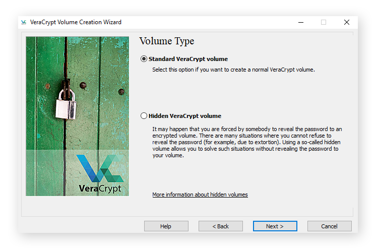 Configurazione delle opzioni di visibilità del volume in VeraCrypt