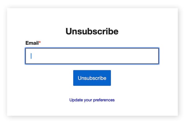 A screenshot showing how to unsubscribe from email lists by signing into the website that sent them.