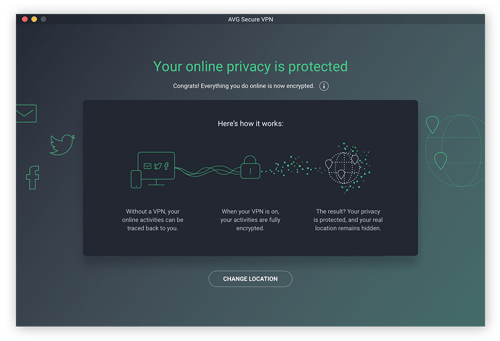 AVG Secure VPN ma zaawansowany przełącznik zabójstwa, aby upewnić się, że Twoja prywatność jest nienaruszona w przypadku, gdy połączenie sieciowe kiedykolwiek spadnie
