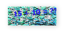 Een Math CAPTCHA, met een eenvoudige wiskundige vergelijking in een vervormde afbeelding