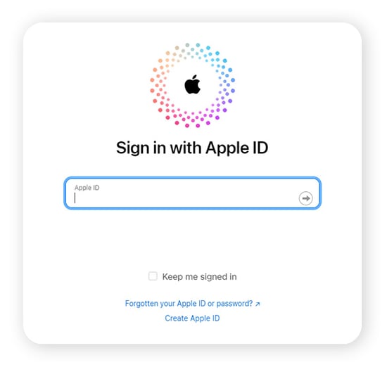 The iCloud login screen on a Mac