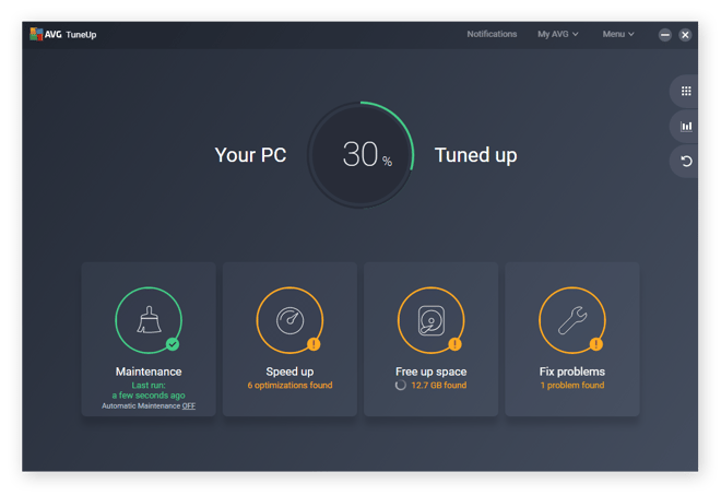 Keep your computer clean and protect it from overheating with PC cleaning software like AVG TuneUp.