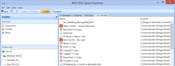 AVG Disk Space Explorer