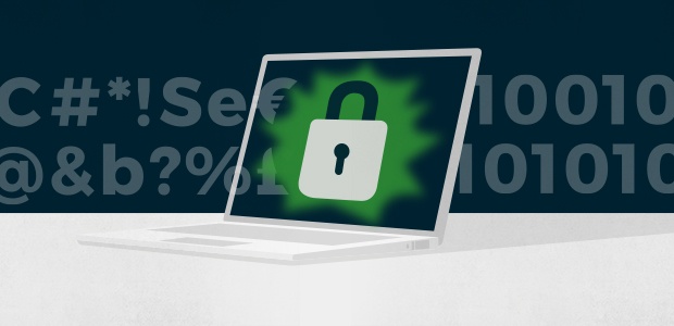 Abbildung eines Computers mit Daten, die über ein VPN verschlüsselt werden Abbildung eines Computers mit Daten, die über ein VPN verschlüsselt werden