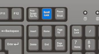 teclado com Scroll Lock em destaque