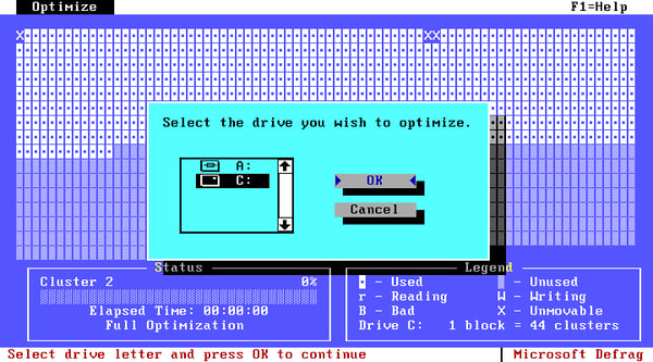 Drive optimization UI Drive optimization UI
