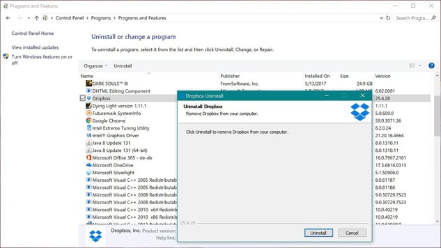 Das Menü zur Deinstallation nicht verwendeter Programme in Windows Das Menü zur Deinstallation nicht verwendeter Programme in Windows