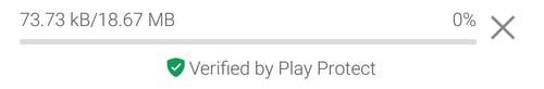 The play protect logo in Google Play.