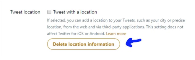 How to delete your location information from tweets in Twitter
