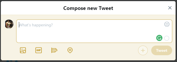Screenshot of the Twitter compose box